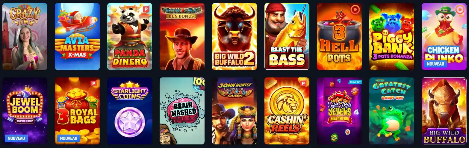 Sélection des meilleurs jeux de casino en ligne sur Aerobet