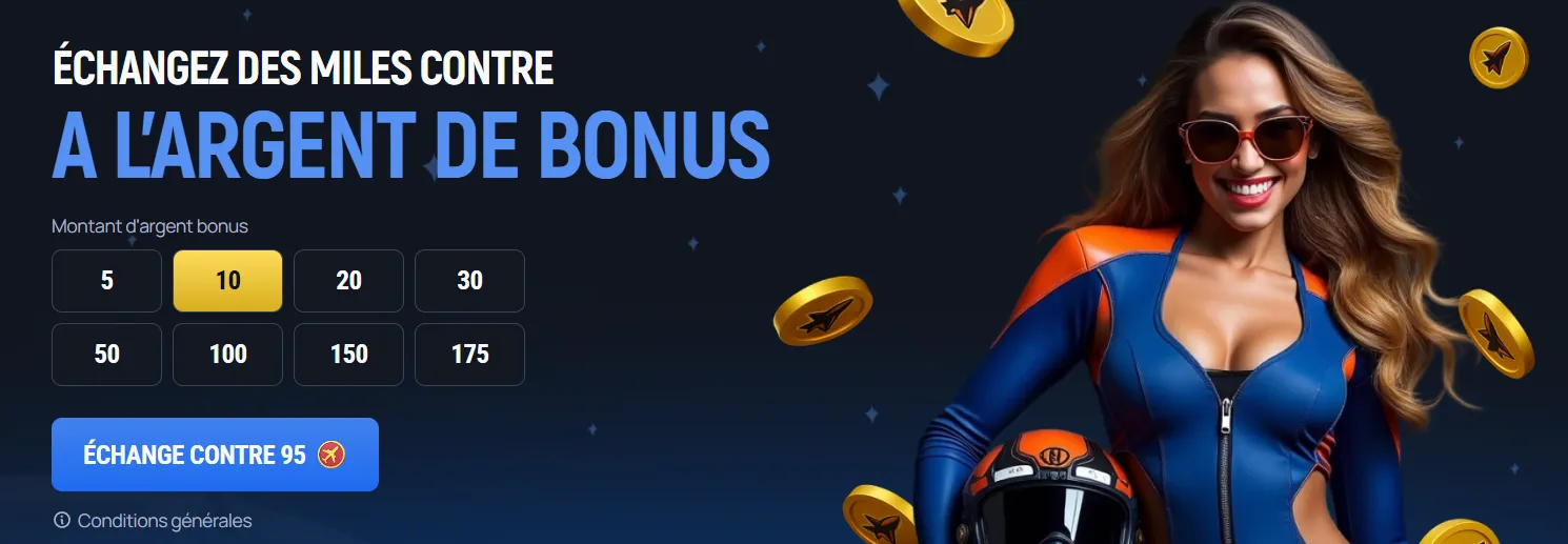 Boutique Aerobet pour échanger des points contre des bonus